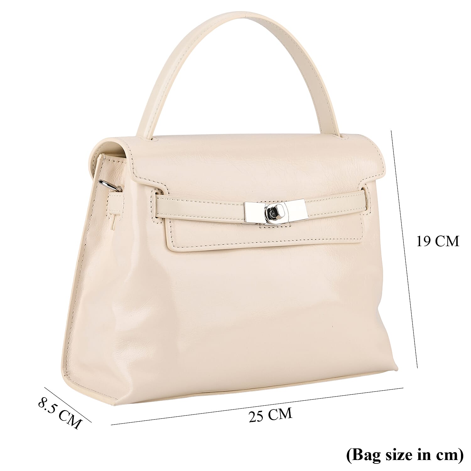 Valissiere Designer Inspired Genuine Leather Structured Satchel Handbag With Crossbody Strap