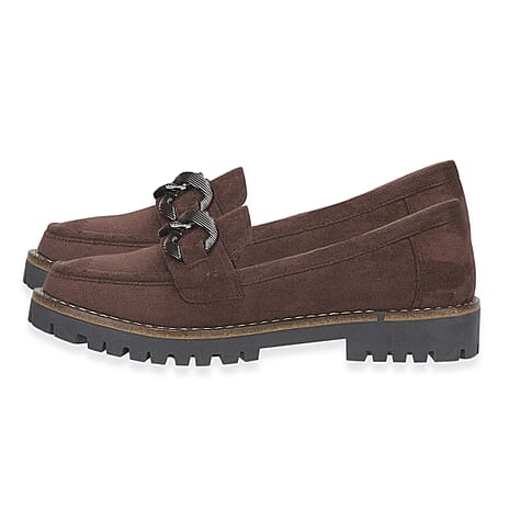 Faux Suede Adeline Loafers (Size 8) - Chocolate Brown