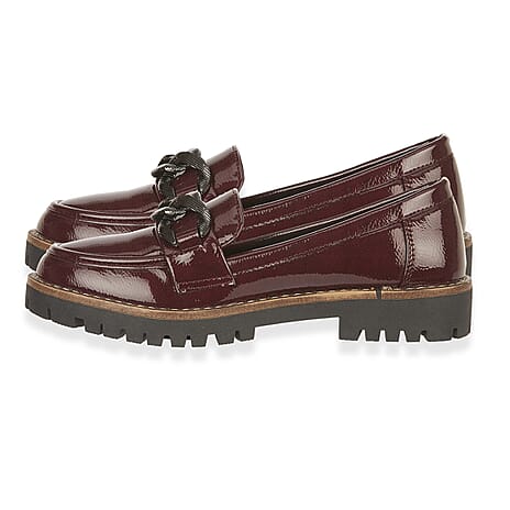 Faux Suede Adeline Loafers (Size 4) - Burgundy