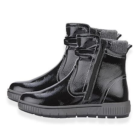 Sutton Ladies Ankle Boots (Size 5) - Black Patent