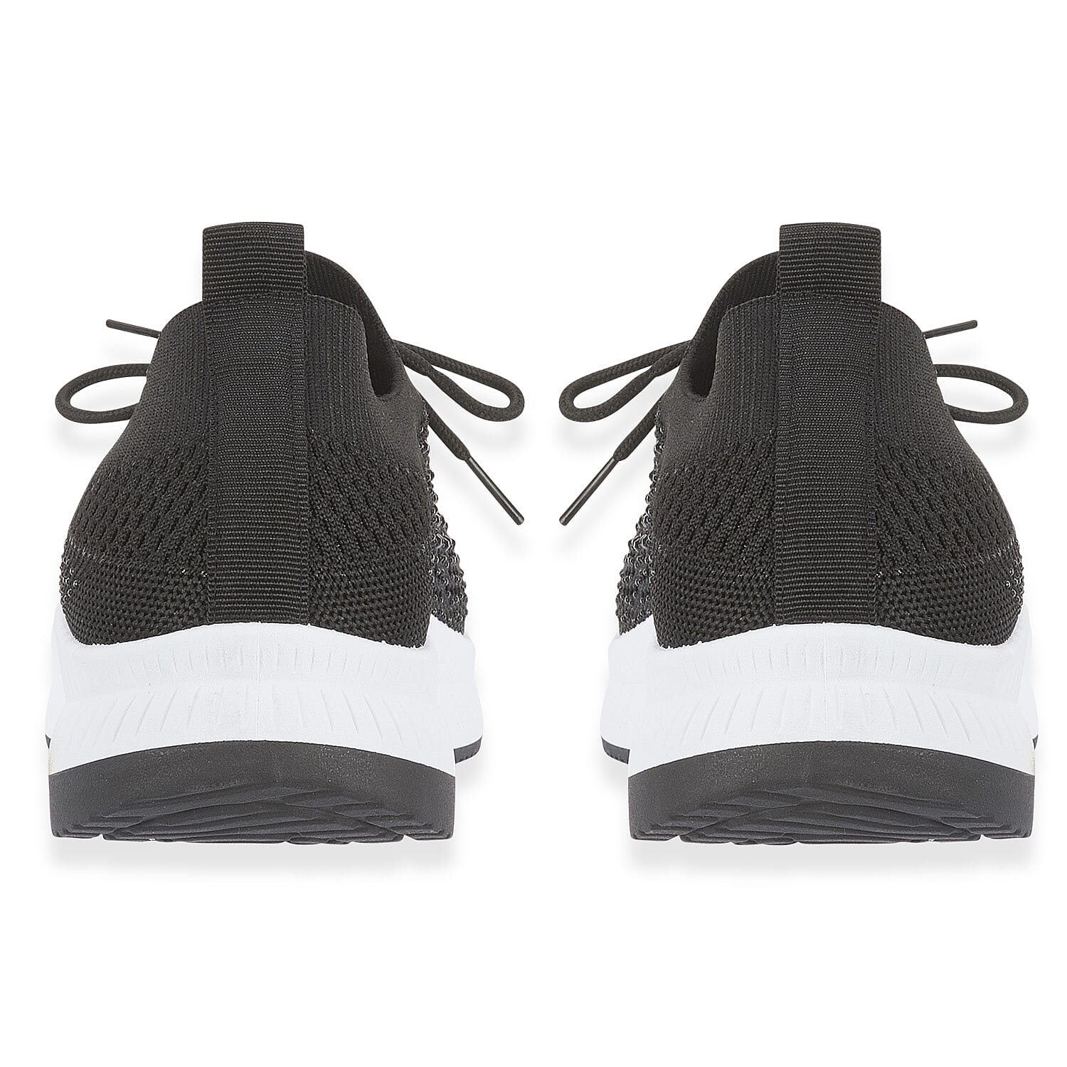 Calypso Light Weight Lace Up Trainer With Diamante Detailing (Size 7) - Black