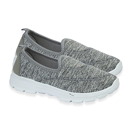 Ladies Georgia Lightweight Slip-On Trainers (Size 5) - Grey