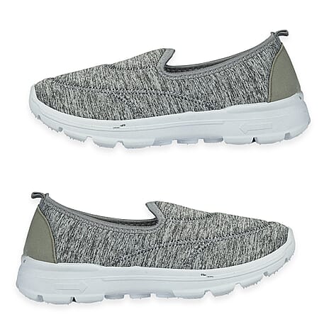 Ladies Georgia Lightweight&nbsp;Slip-On Trainers (Size 7) - Grey