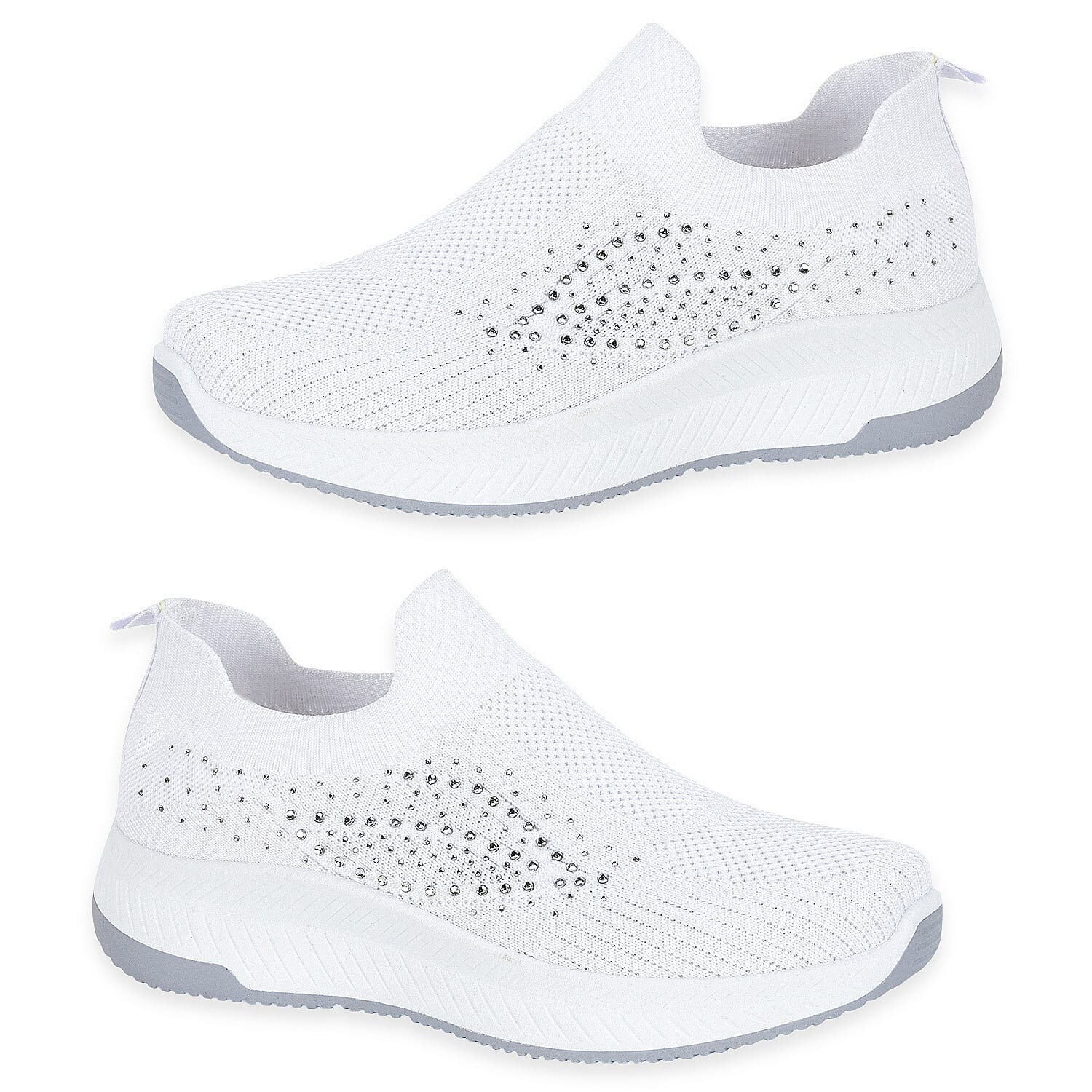 Negroni Ladies Lightweight Slip On Leisure Shoe With Decorative Diamantes