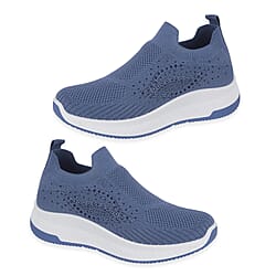 Negroni Ladies Lightweight Slip On Leisure Shoe With Decorative Diamantes