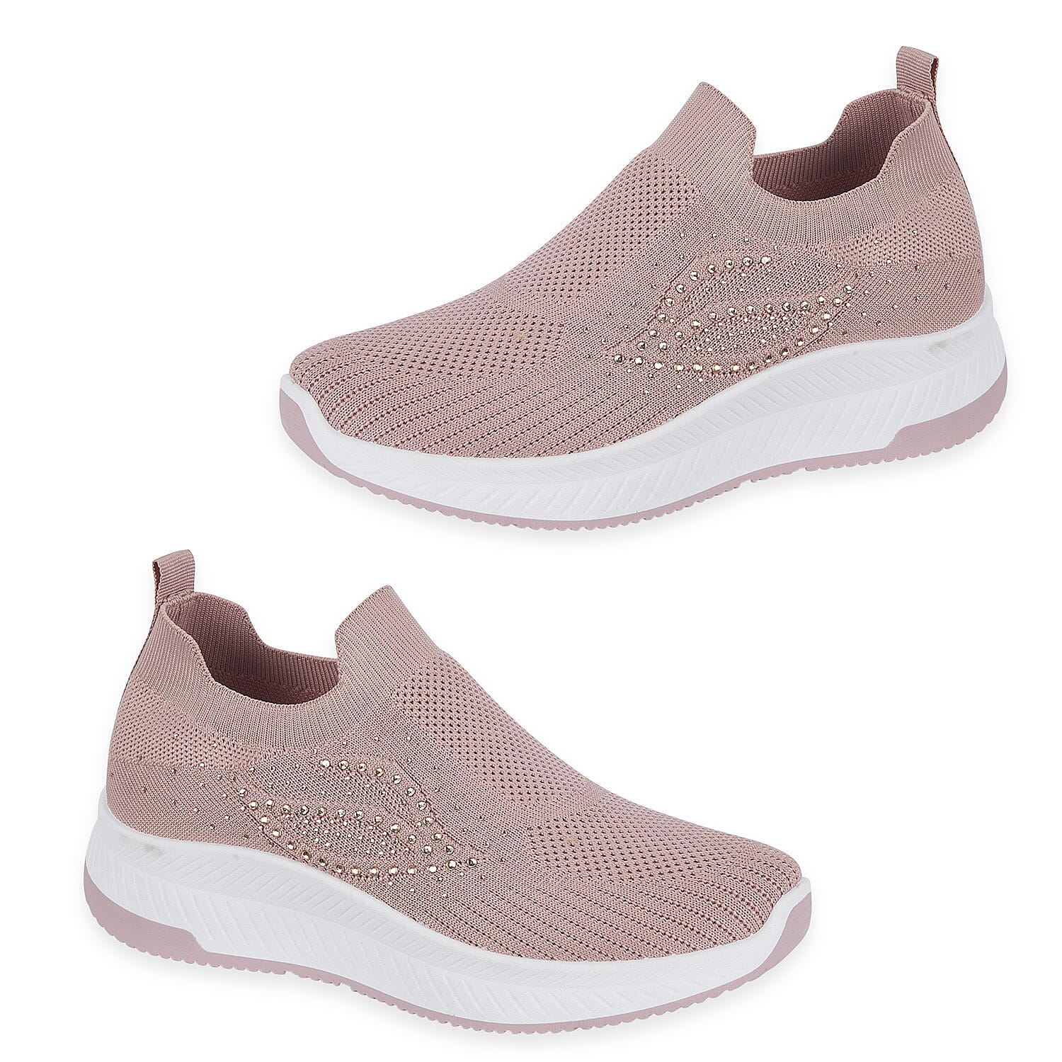 Negroni Ladies Lightweight Slip On Leisure Shoe With Decorative Diamantes