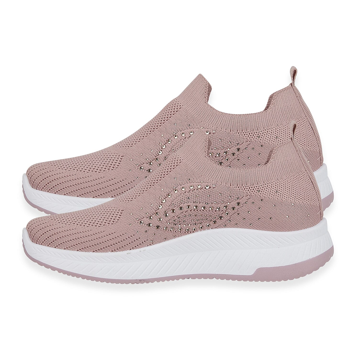 Negroni Ladies Lightweight Slip On Leisure Shoe With Decorative Diamantes