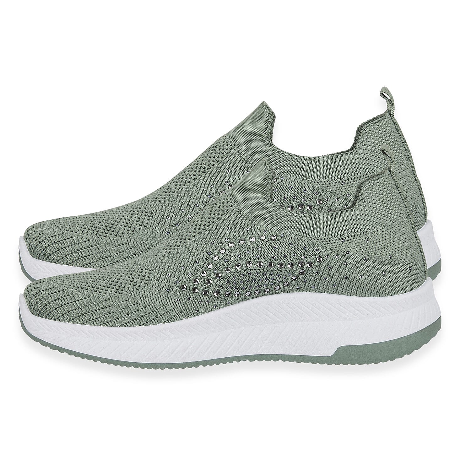 Negroni Ladies Lightweight Slip On Leisure Shoe With Decorative Diamantes