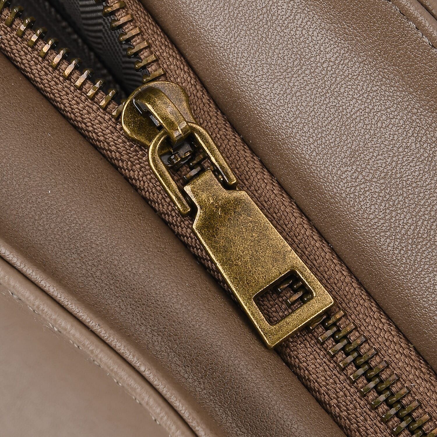 Leather Patterned Tote Bag (Size 43x14x30 ) - Khaki