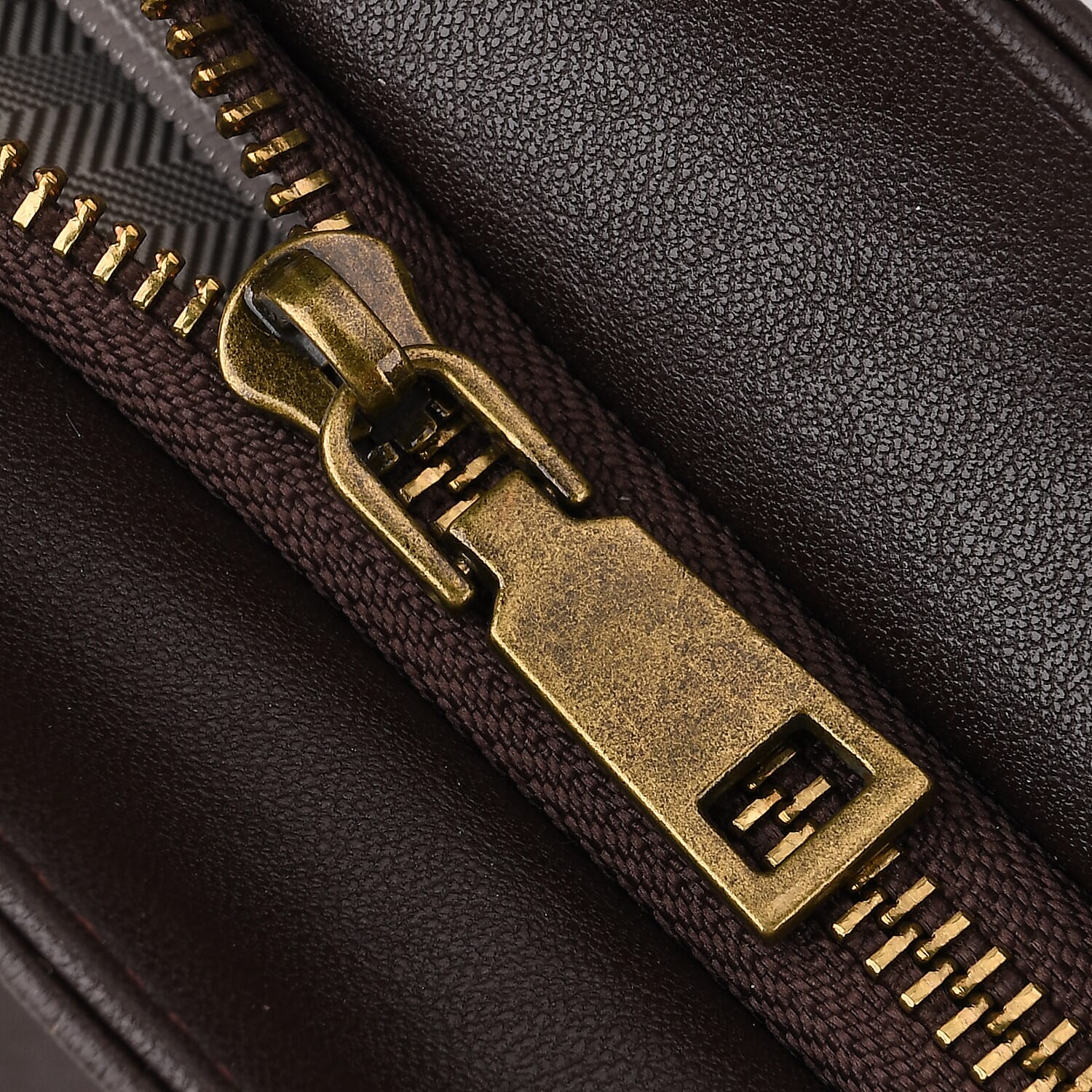 Leather Patterned Tote Bag (Size 43x14x30 ) - Brown