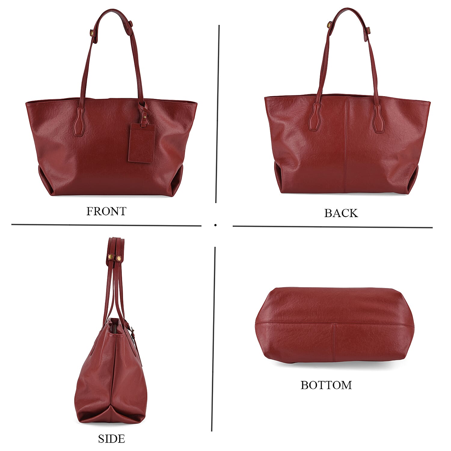 Leather Patterned Tote Bag (Size 43x14x30 ) - Olive