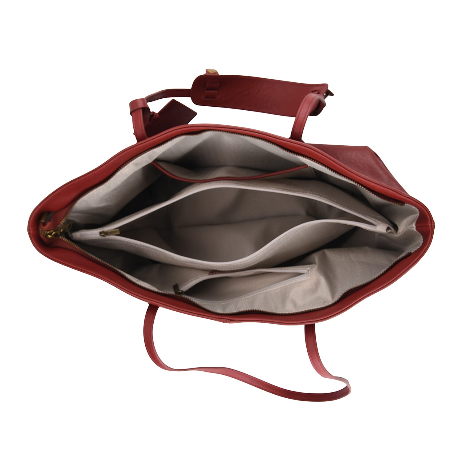 Leather Patterned Tote Bag (Size 43x14x30 ) - Olive