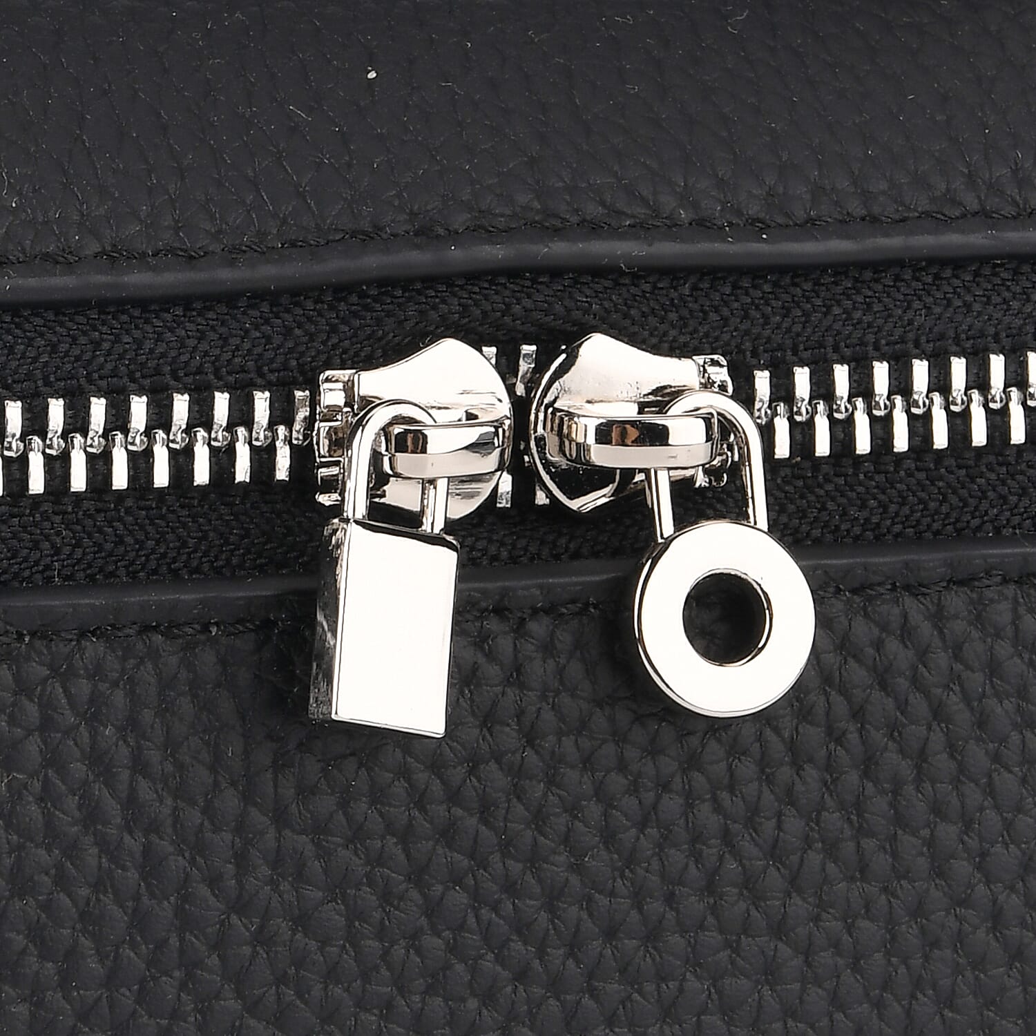 Genuine Leather Designer Minimalist Zipper Crossbody Top Handle Box Bag - Black