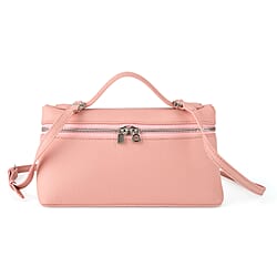 Genuine Leather Designer Minimalist Zipper Crossbody Top Handle Box Bag - Off White