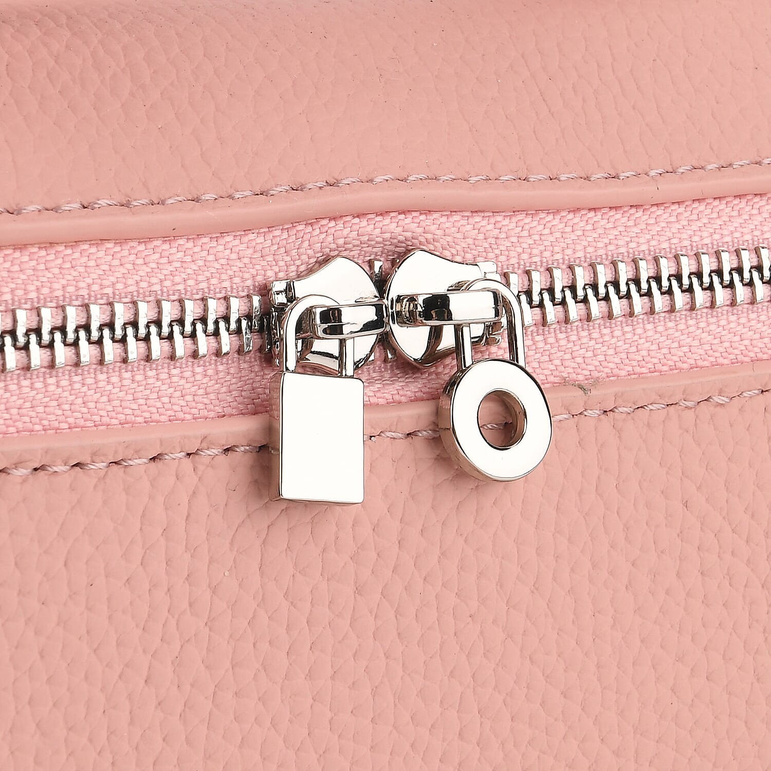 Genuine Leather Designer Minimalist Zipper Crossbody Top Handle Box Bag - Light Pink