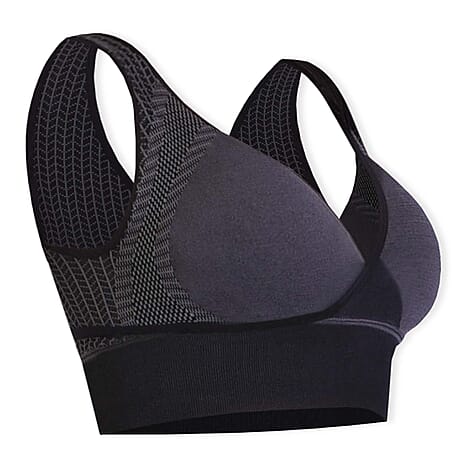 SANKOM Classic Wire-Free Posture Support - Seamless Breathable Comfort Bra with Removable Pads (Size - XL-XXL) - Black