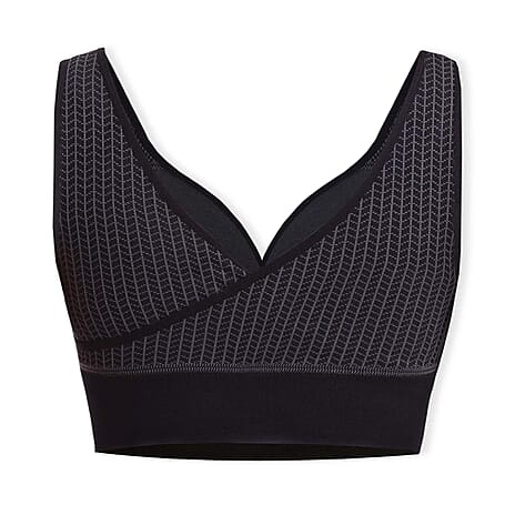 SANKOM Classic Wire-Free Posture Support - Seamless Breathable Comfort Bra with Removable Pads (Size - XL-XXL) - Black