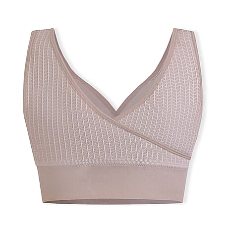 SANKOM Classic Wire-Free Posture Support - Seamless Breathable Comfort Bra with Removable Pads (Size - M-L) - Peach