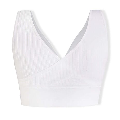 SANKOM Classic Wire-Free Posture Support - Seamless Breathable Comfort Bra with Removable Pads (Size - S-M) - White