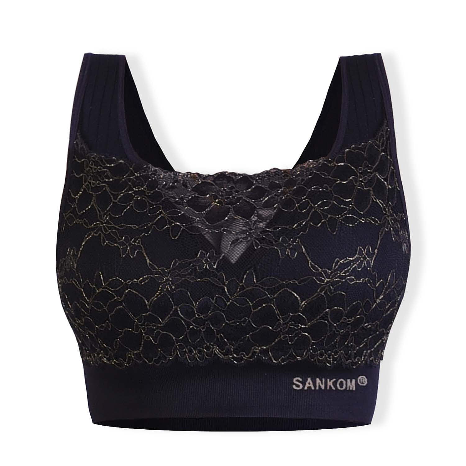 Sankom Switzerland Patent Classic Bra With Lace 