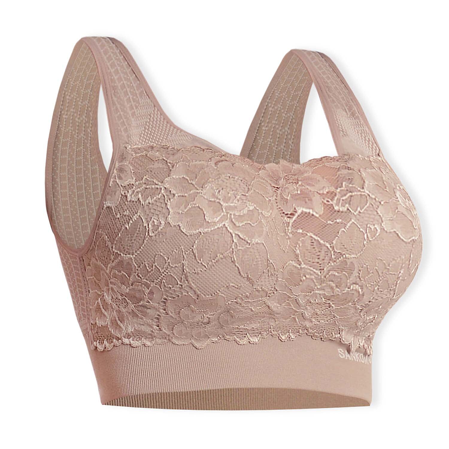 Sankom Switzerland Patent Classic Bra With Lace (Size M-L) - Gold
