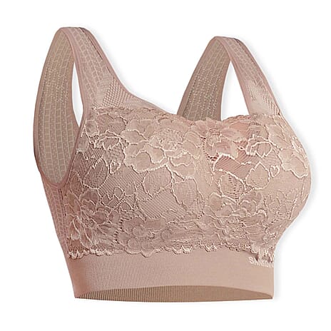 Sankom Switzerland Patent Classic Bra With Lace (Size M-L) - Gold