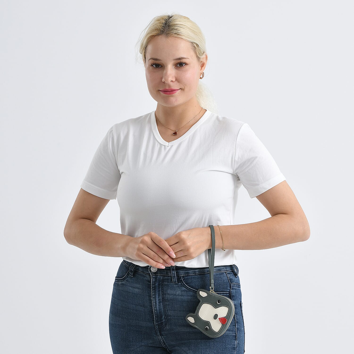 Genuine Leather RFID- Blocking Boston Terrier Wallet with Clasp - Dark Olive