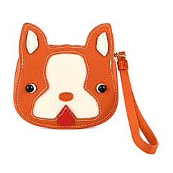 Genuine Leather RFID- Blocking Boston Terrier Wallet with Clasp - Black