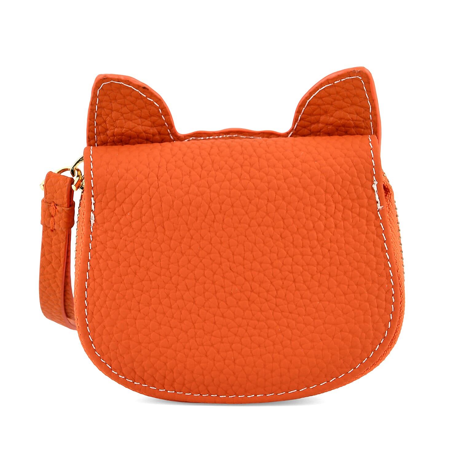Genuine Leather RFID- Blocking Boston Terrier Wallet with Clasp - Orange