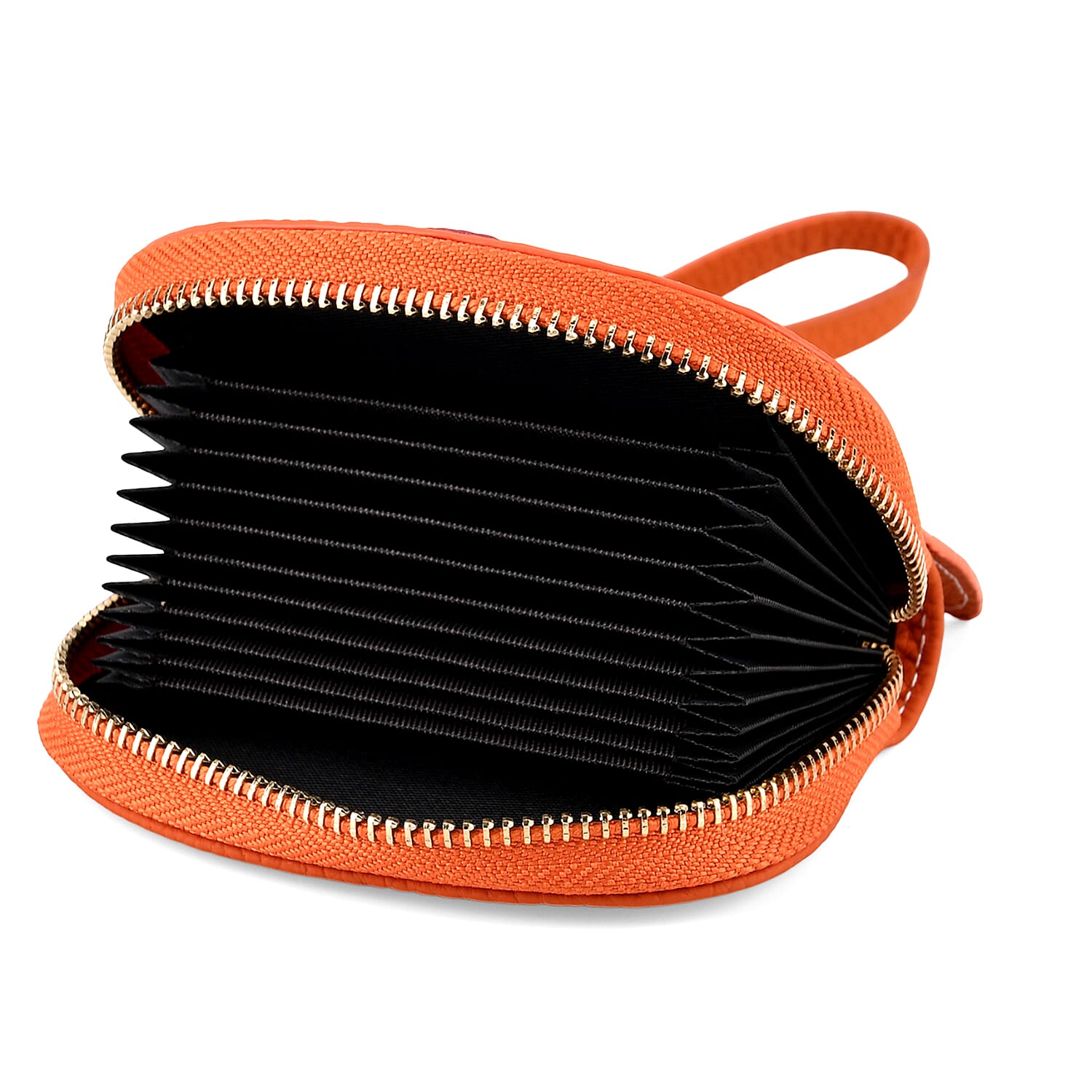 Genuine Leather RFID- Blocking Boston Terrier Wallet with Clasp - Orange