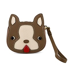 Genuine Leather RFID- Blocking Boston Terrier Wallet with Clasp - Black