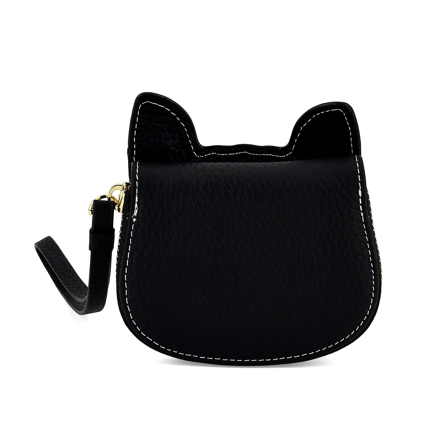 Genuine Leather RFID- Blocking Boston Terrier Wallet with Clasp - Black