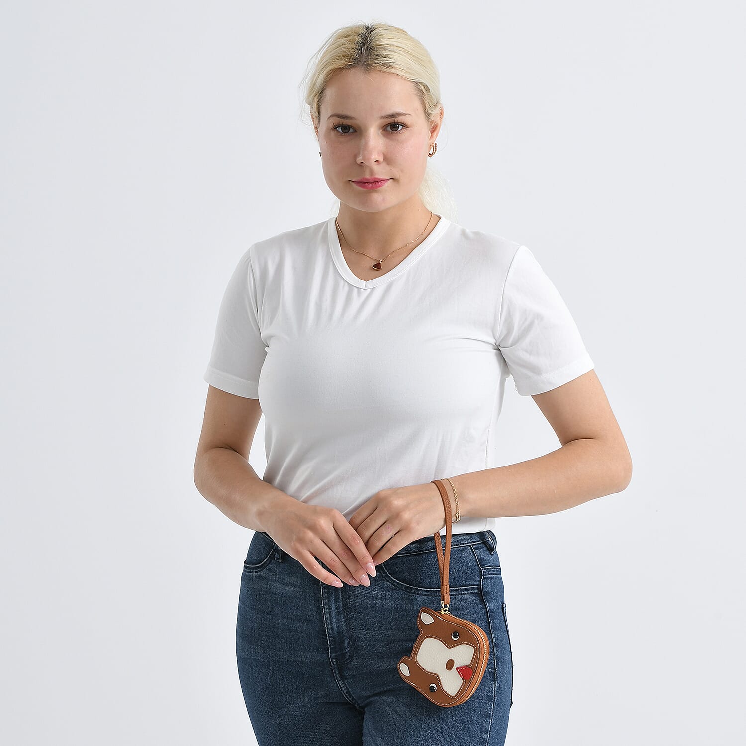 Genuine Leather RFID- Blocking Boston Terrier Wallet with Clasp - Tan