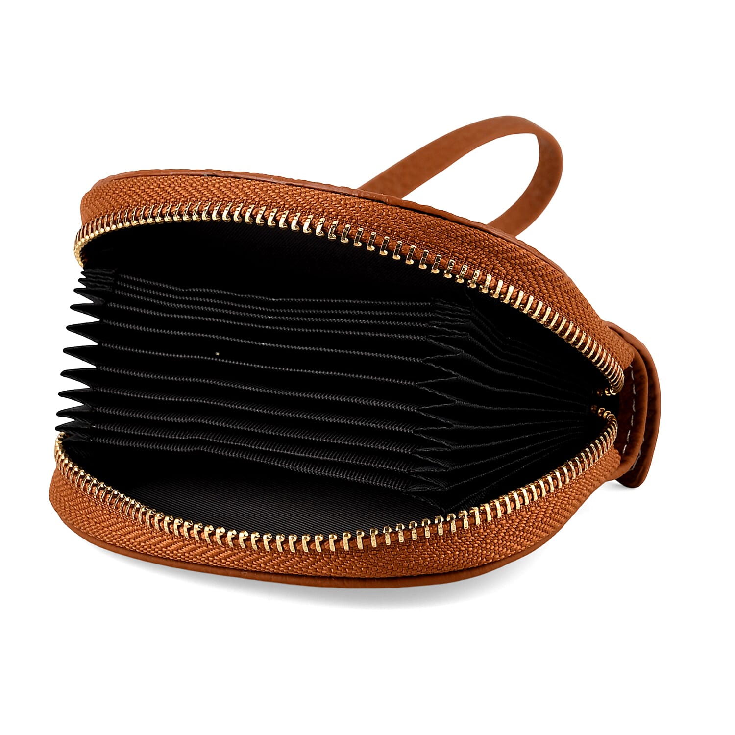 Genuine Leather RFID- Blocking Boston Terrier Wallet with Clasp - Tan