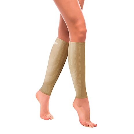 Sankom Active Compression Calf Sleeves (Size S-M, 46-48 cm) - Beige