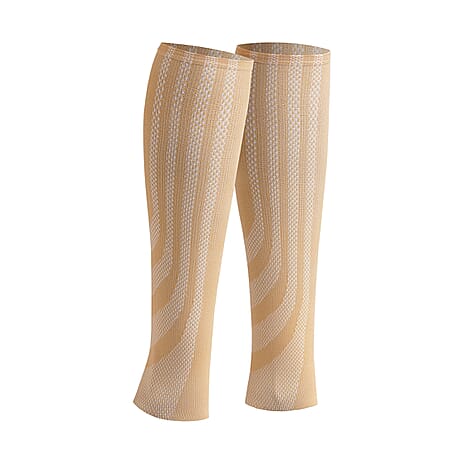 Sankom Active Compression Calf Sleeves (Size S-M, 46-48 cm) - Beige