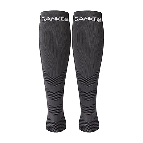 Sankom Active Compression Calf Sleeves (Size L-XL, 49-51 cm) - Grey