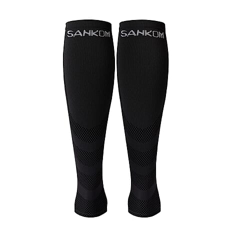 Sankom Active Compression Calf Sleeves (Size L-XL, 49-51 cm) - Black
