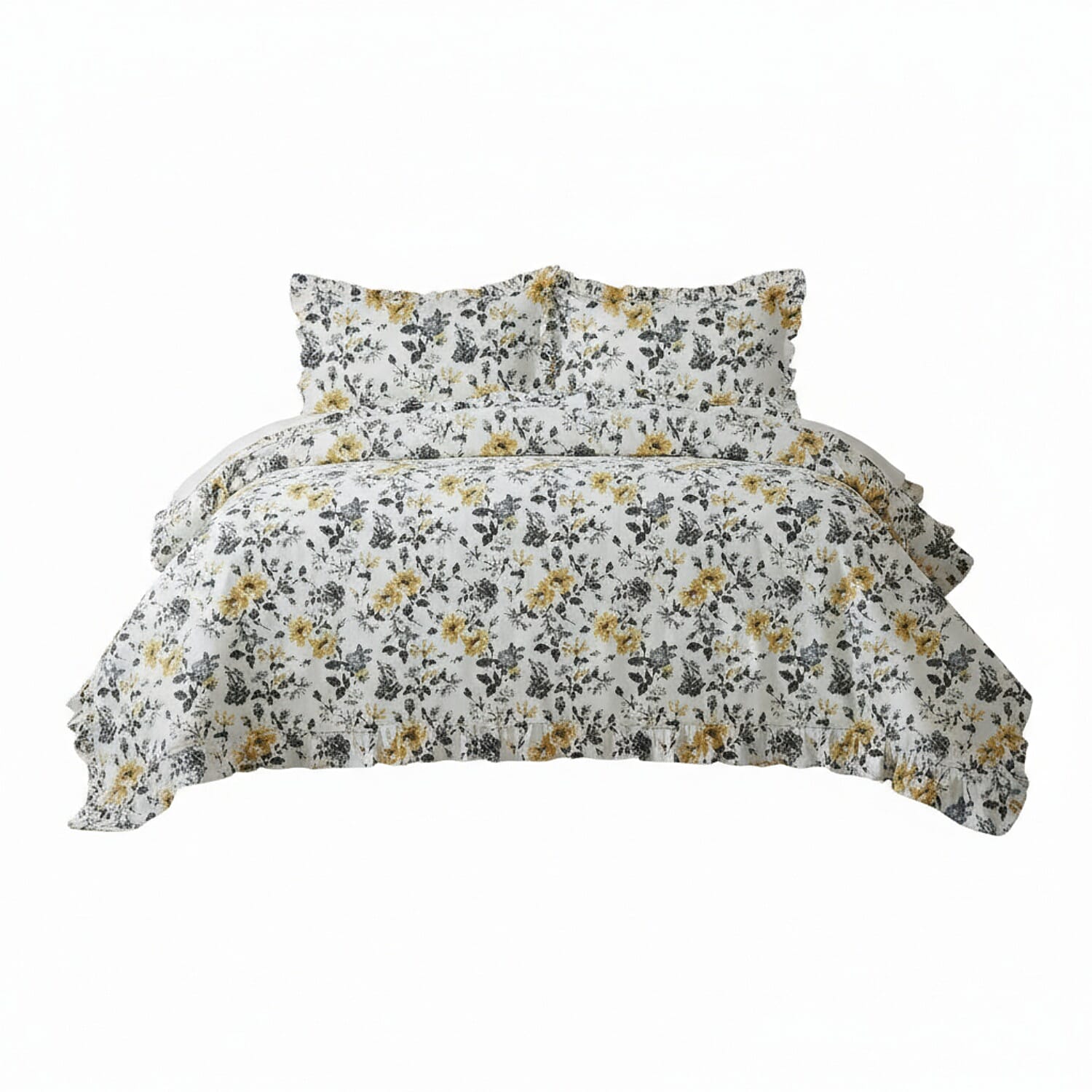 Bolongaro & Trevor Co Ltd - 100% Cotton Meadow Lark Print Duvet Cover 3 Piece Set (King)  Dark Green Floral