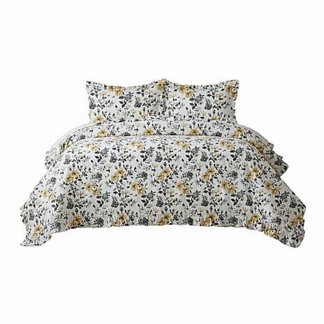 Bolongaro & Trevor Co Ltd - 100% Cotton Meadow Lark Print Duvet Cover 3 Piece Set (King)  Dark Green Floral
