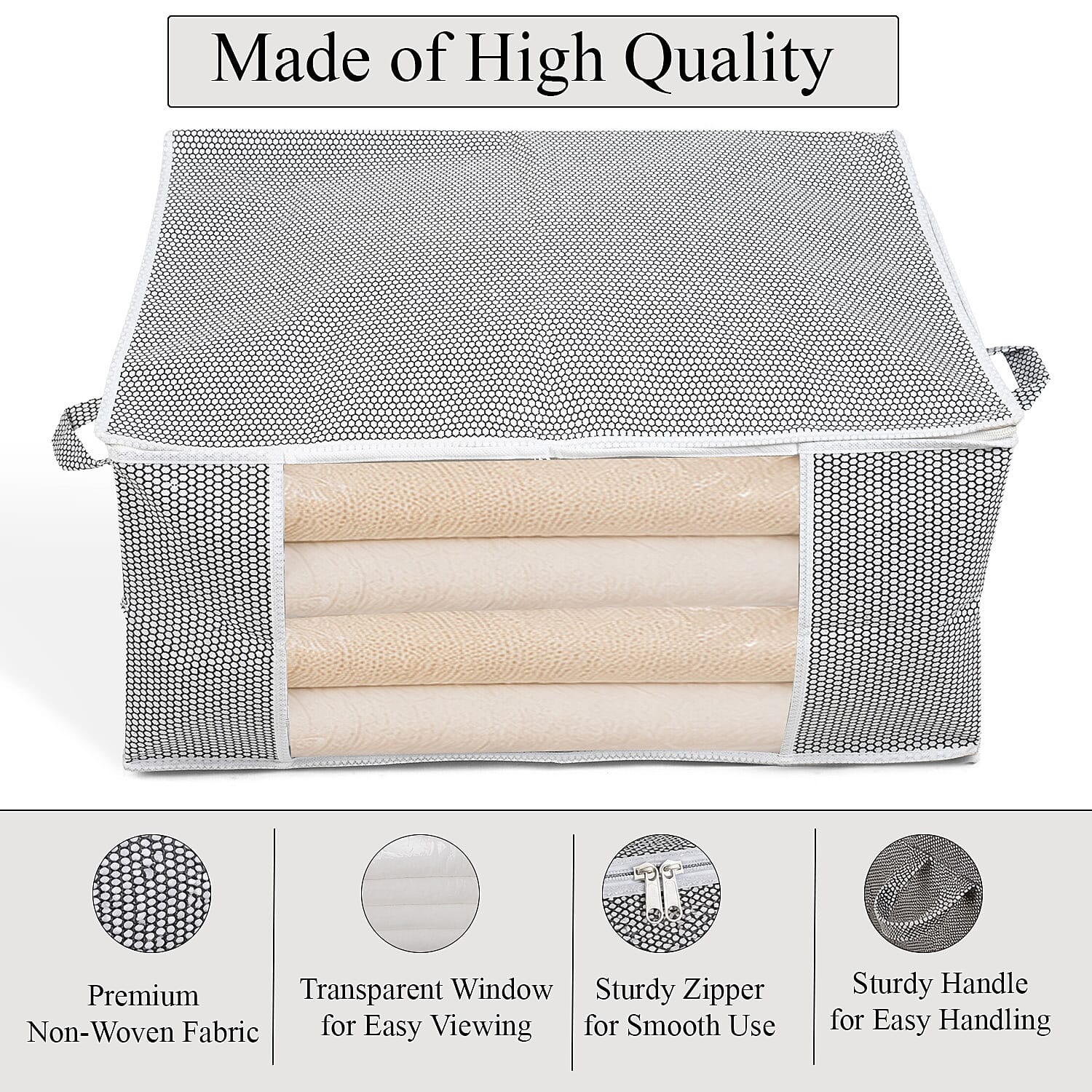 Patterned Storage Box (Size 60x30x45 cm) - Gray
