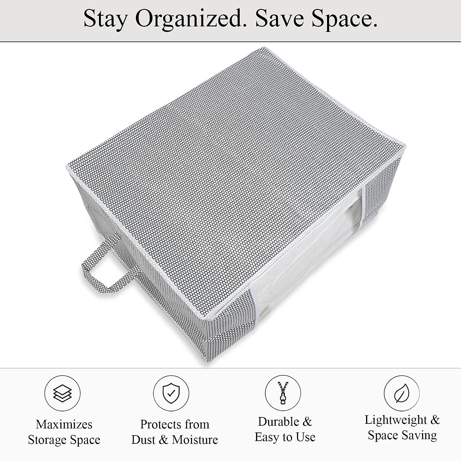 Patterned Storage Box (Size 60x30x45 cm) - Gray