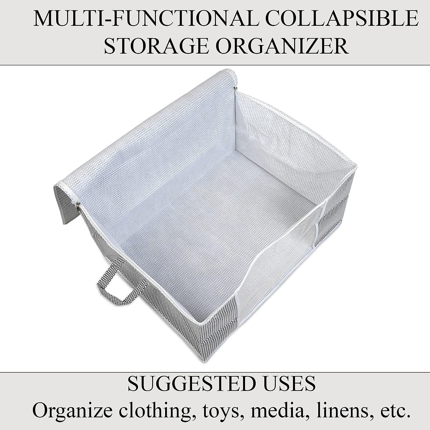 Patterned Storage Box (Size 60x30x45 cm) - Gray