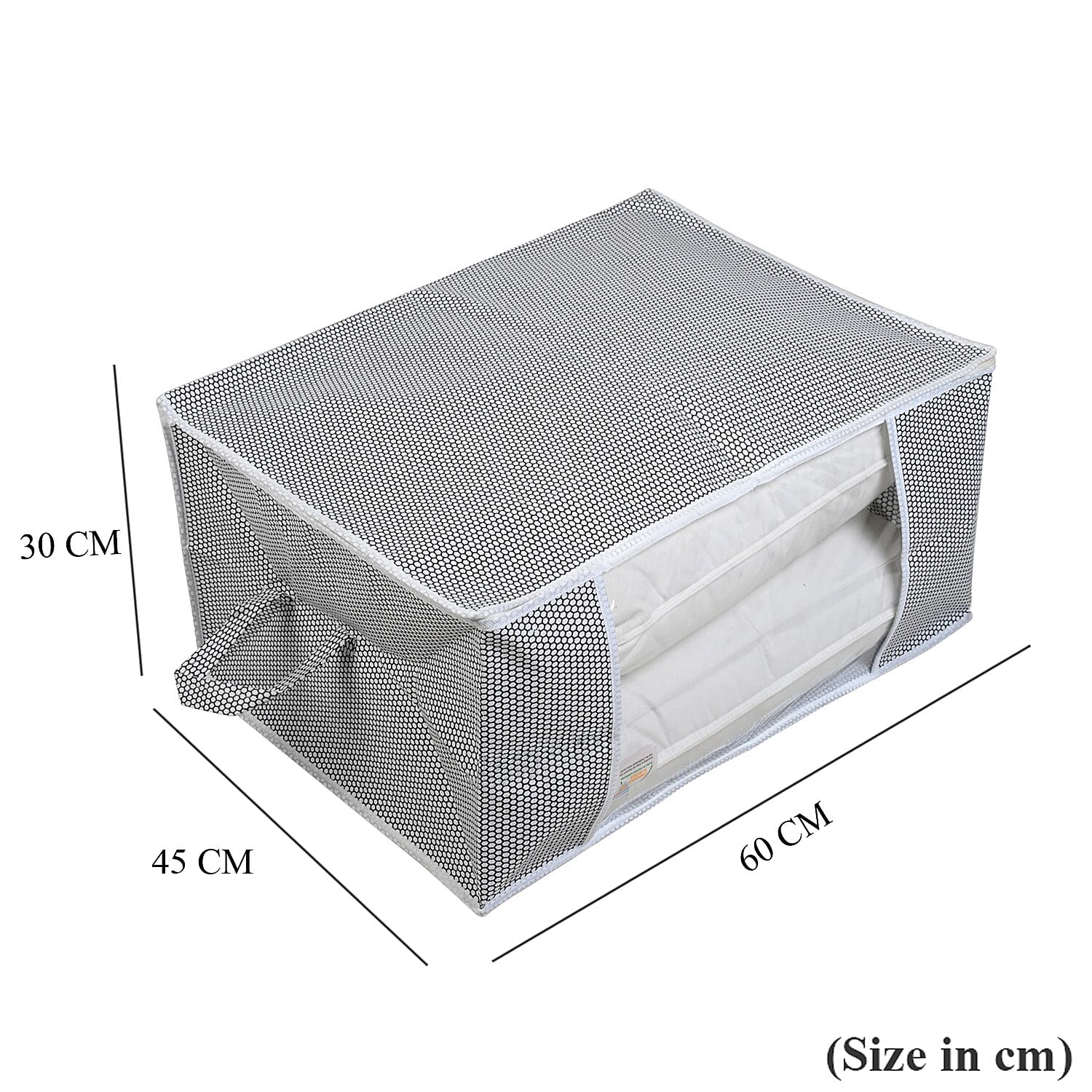 Patterned Storage Box (Size 60x30x45 cm) - Gray
