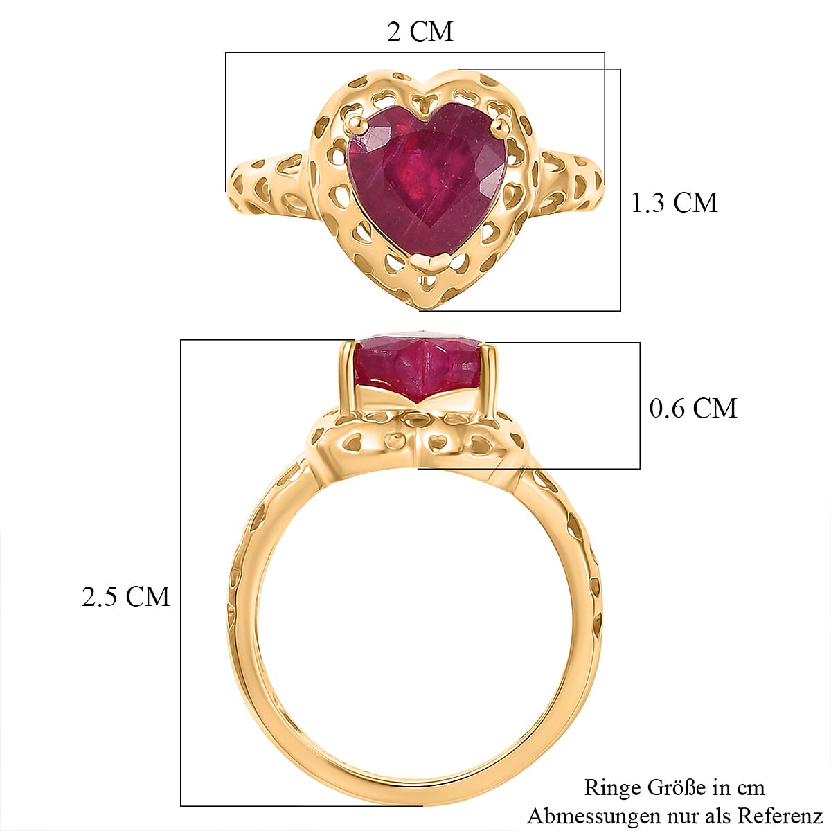 GP African Ruby, Blue Sapphire Fancy Ring in 18K YG VermeilSterling Silver  2.492  Ct.