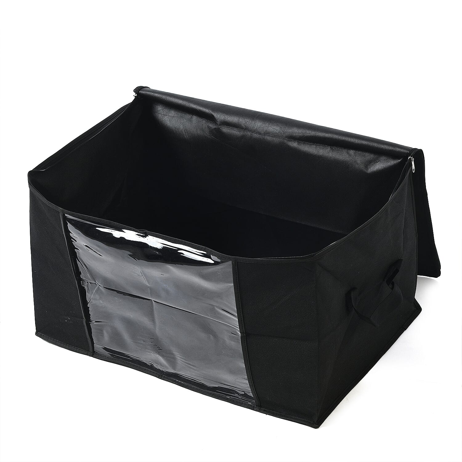 Livmore Set of 5 Non-Woven Fabric Storage Bags with Clear Window (34 x 60 x 42 cm) - Black