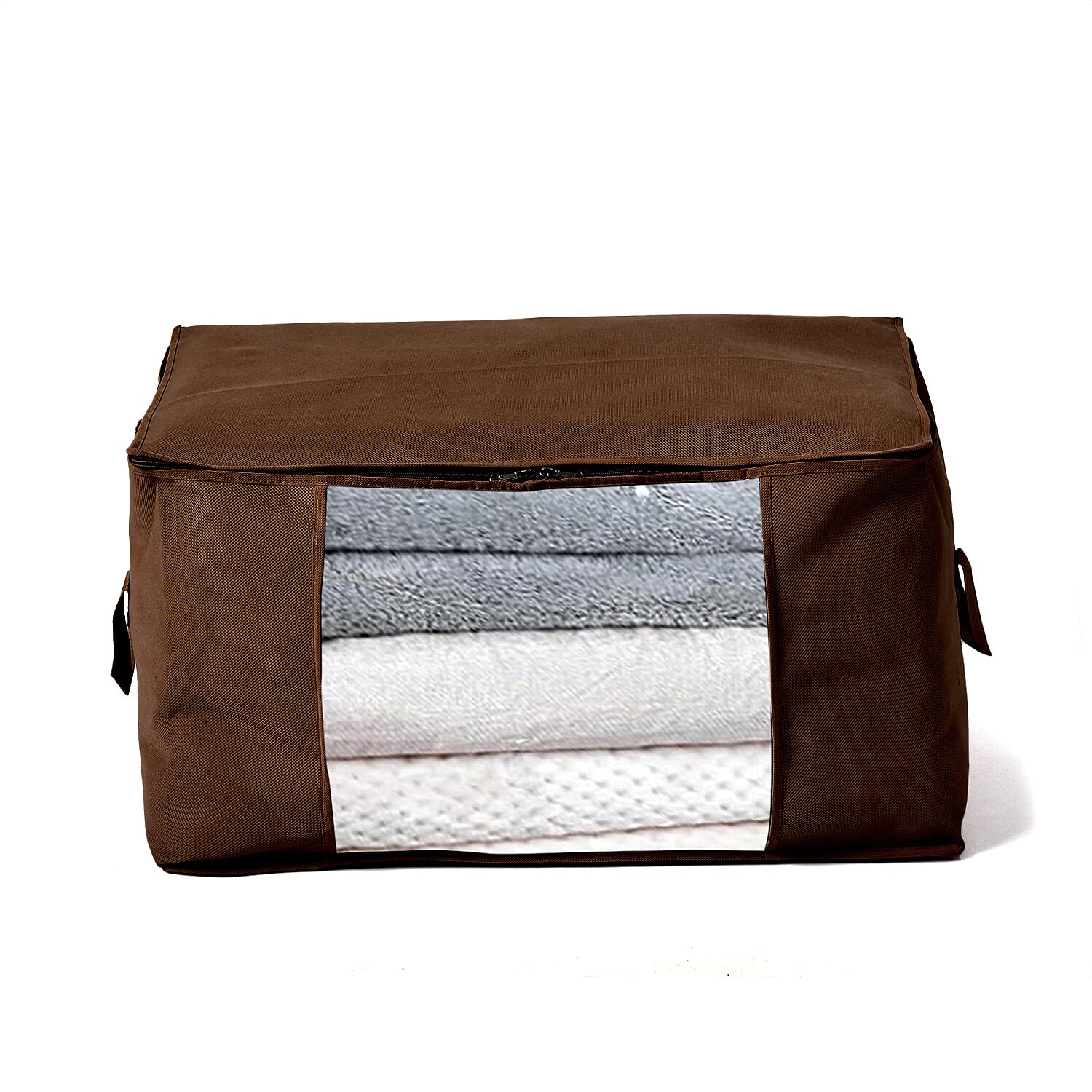 Livmore Set of 5 Non-Woven Fabric Storage Bags with Clear Window (34 x 60 x 42 cm) - Brown