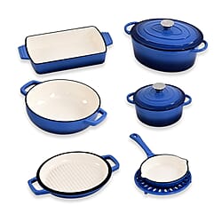 9-Piece Cast Iron Cookware Set &ndash; Pot, Casserole, Roaster & Skillet Collection