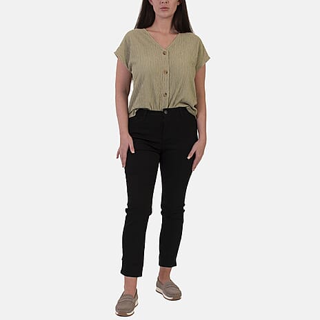 Sugar Crisp Classic Stretch Denim Jeans (Size 16) - Black