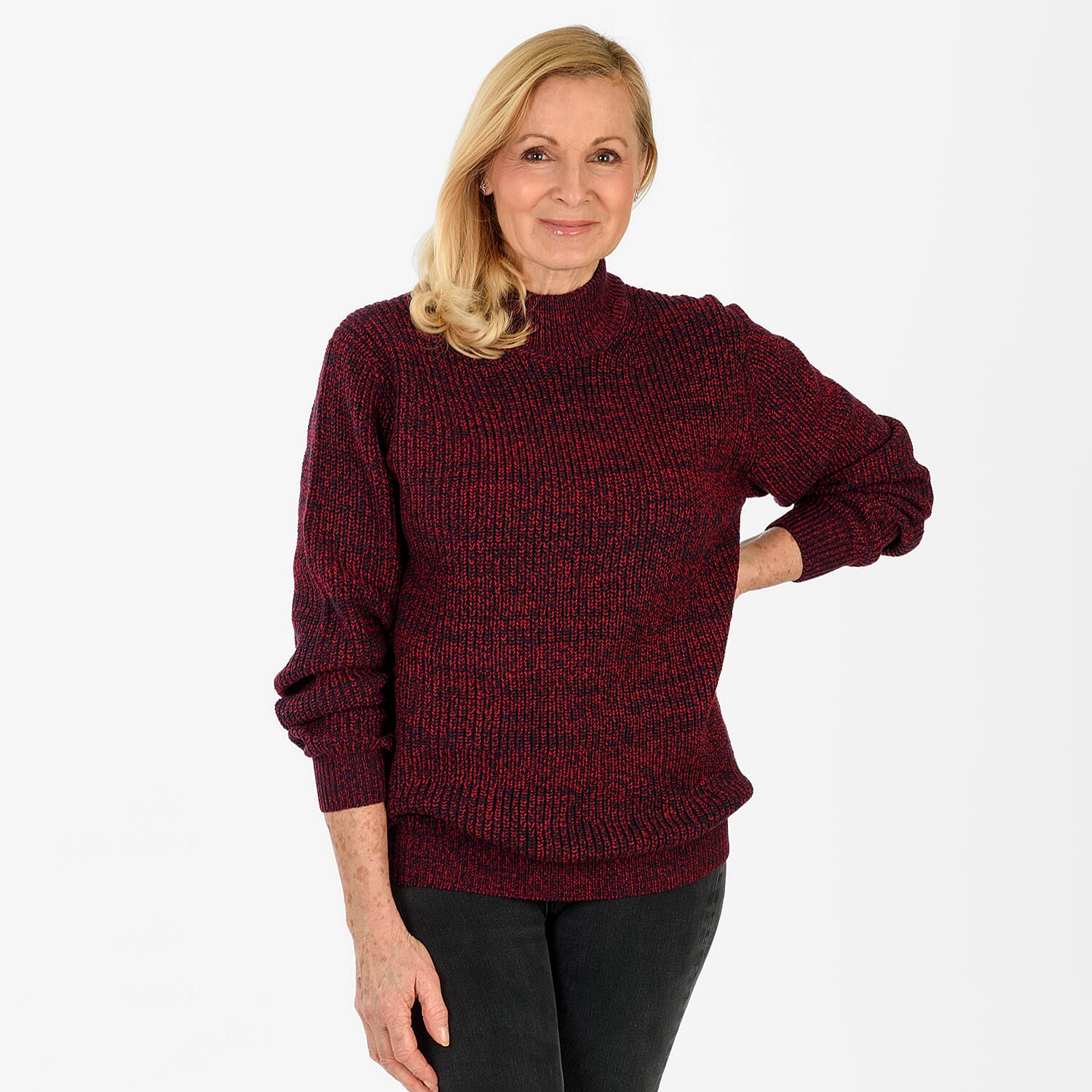 Closeout Deal Acrylic Jumper (Size - Large) - Burgundy